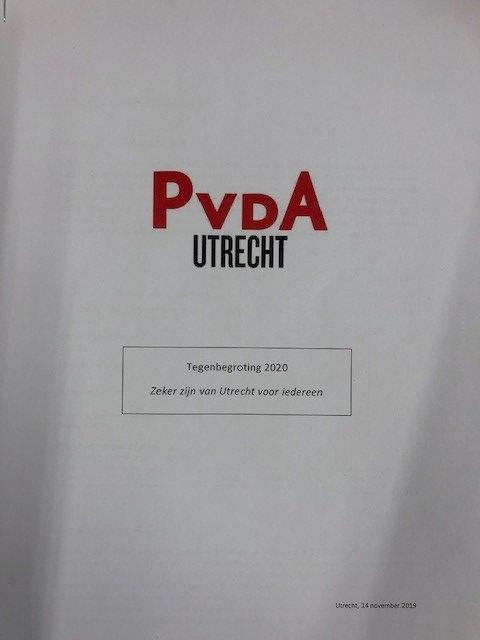 PvdA dient tegenbegroting in bij behandeling Programmabegroting 2020